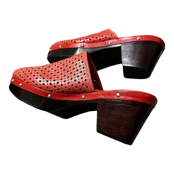 Adidas Rockport Coral Pink Leather Clogs Adiprene Comfort size 9 - Picture 2 of 11